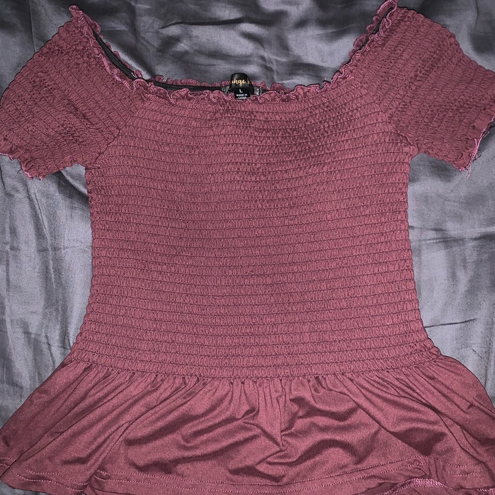Maroon off the shoulder blouse